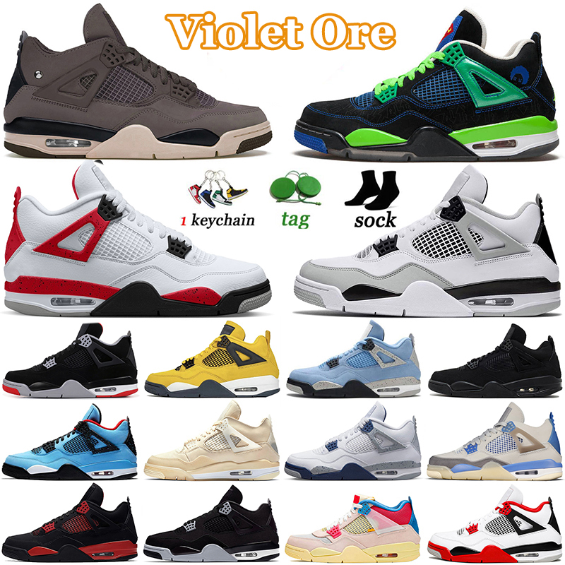 

High 4 4s basketball shoes for men women jorden4s Military Black Cat Offs White Sail J4 Red Thunder Cactus Jack Violet Ore University Blue sports sneakers trainers, A23 40-47 craft 1