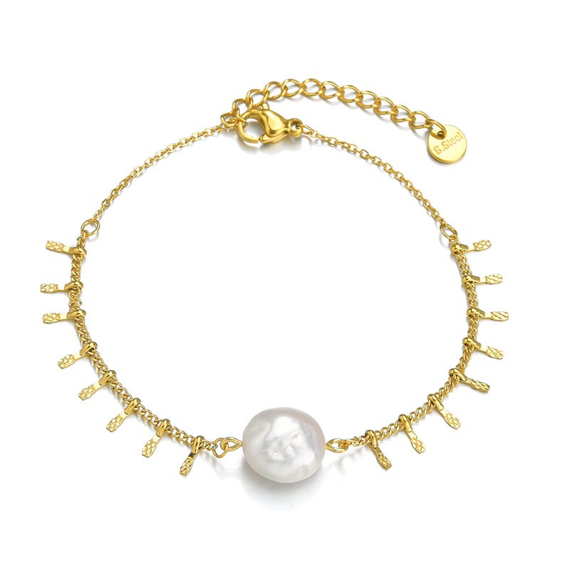 

Simple fringe irregular luxury pearl bracelet h bangle channel jewelry cable ladies bracelet designer charms chains men 18K gold plated forever bracelets for women