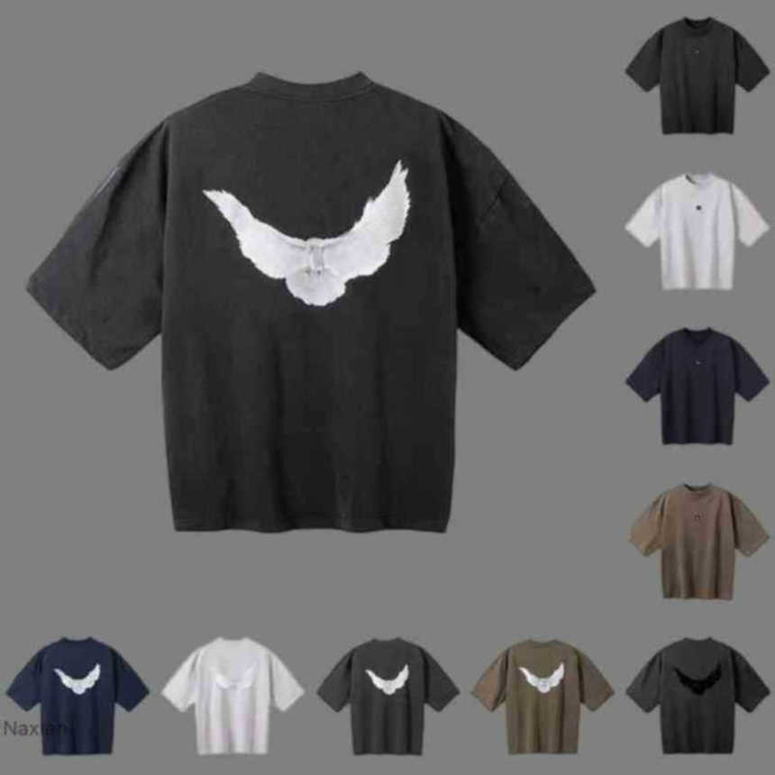 

Designer Kanyes Classic Wests T Shirt Party Joint Peace Dove Printed Washing Water Short Sleeves High Mens And Womens Tees tshirts brands 2023 t-shirt fashion, 11