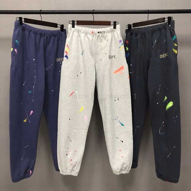 

Correct version Gary dep splash paint casual sports pants men' and women' same style Street fashion pant designer high chino trousers