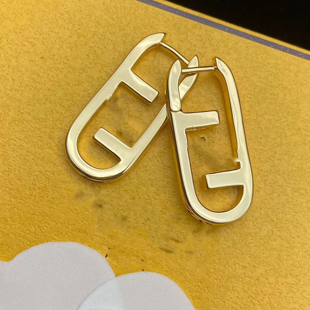 

18K Gold hoops Earring Designer Stud Earring Luxury Brand Letter F Design Earrings Fashion Jewelry