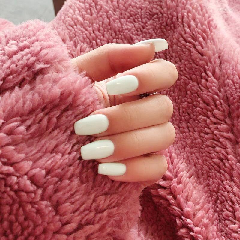 

False Nails 24Pcs Detachable Press On Fake Ballerina Full Cover Nail Reusable Acrylic Artificial, Model 477