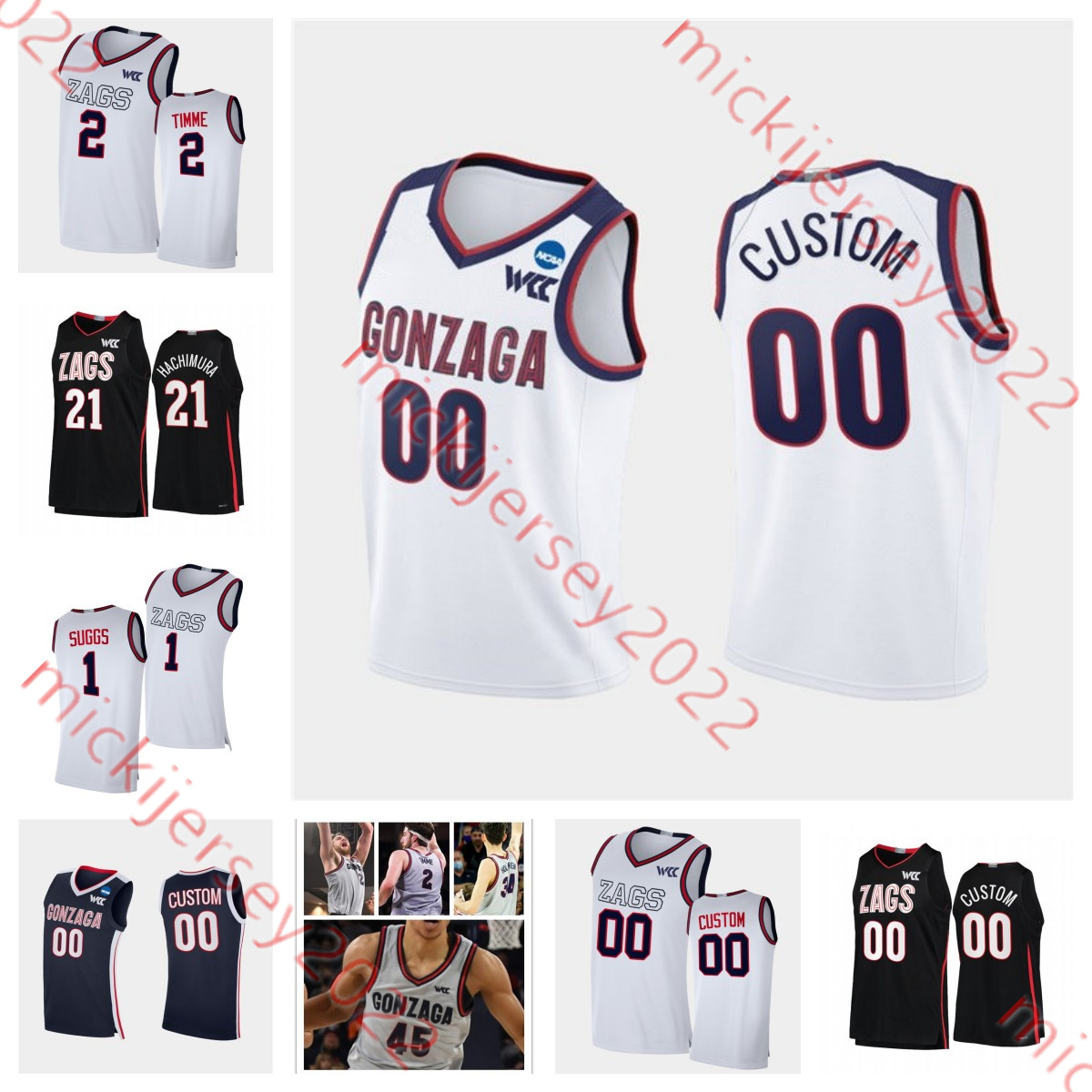 

Jalen Suggs Drew Timme Gonzaga Bulldogs Basketball Jersey Zach Collins Silas Melson Johnathan Williams Rui Hachimura Brandon Clarke Gonzaga Jerseys, Navy