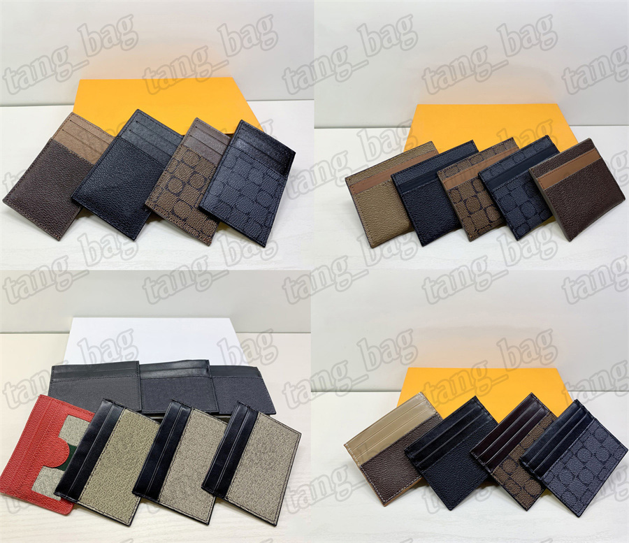 

Designer Card Holders purse Womens men Tiger Bee Snake Plaid Floral Purses Double sided Credit Cards Coin Mini Wallets, K104 brown plaid