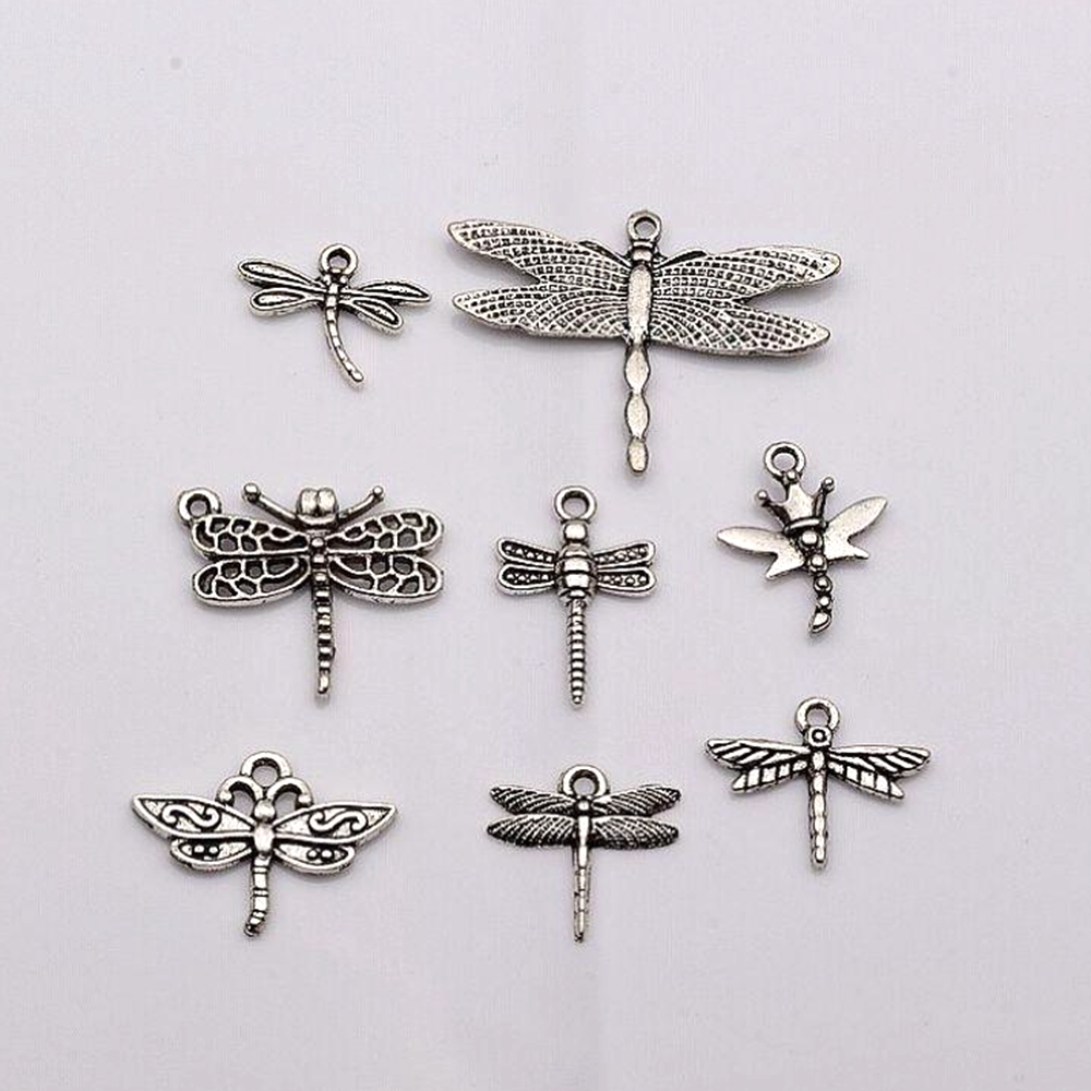 

96Pcs Antique Silver mixed Dragonfly Charm pendants For Jewelry Making Findings