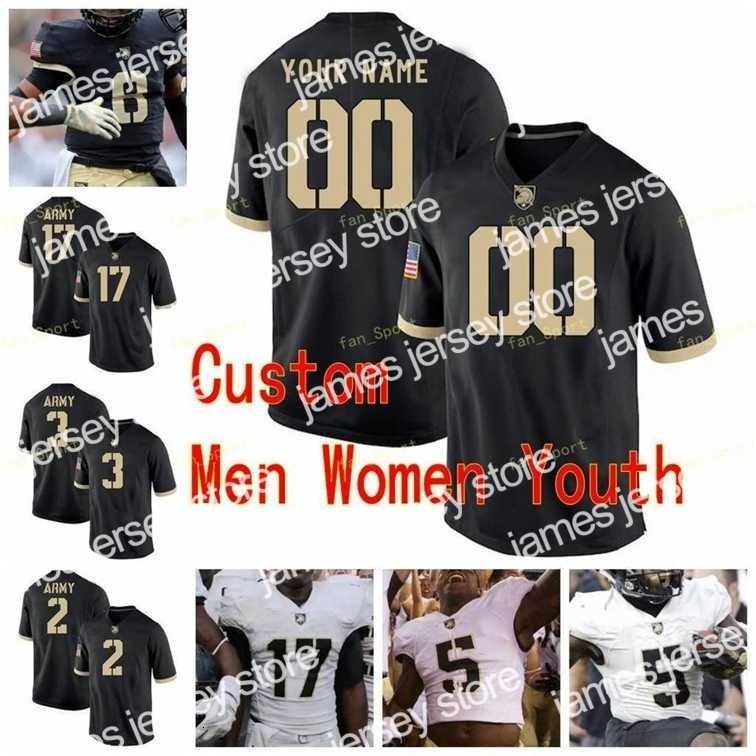 

American College Football Wear Nik1 NCAA College Jerseys Army Black Knights 23 Elijah Riley 24 Pete Dawkins 25 Connor Slomka 3 Asberry Custom Football Stitched, As