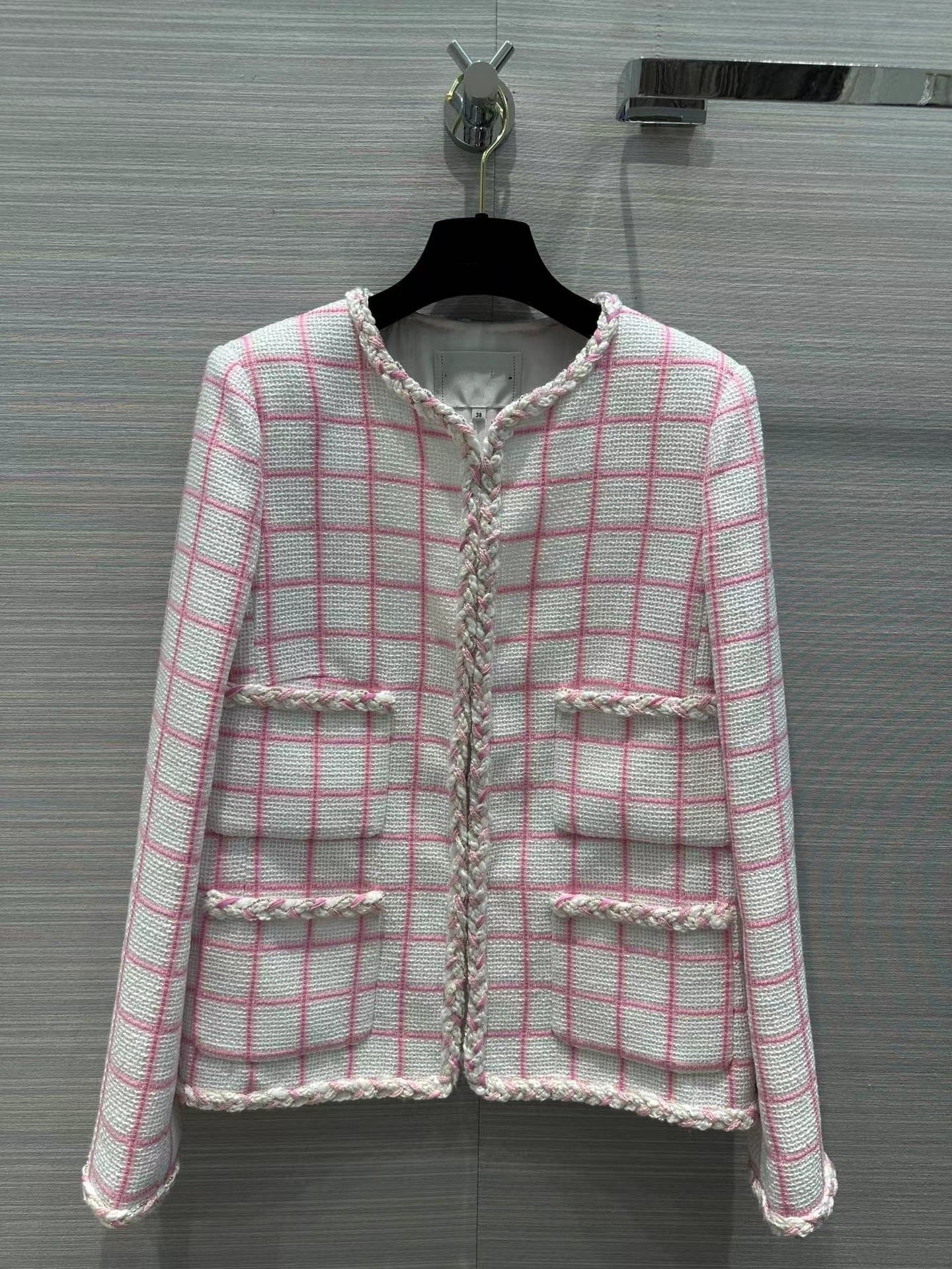 

Milan Runway Jackets 2023 New Spring Autumn O Neck Long Sleeve Panelled Women' Coats Designer Brand Same Style Outerwear 1215-4, Picture color
