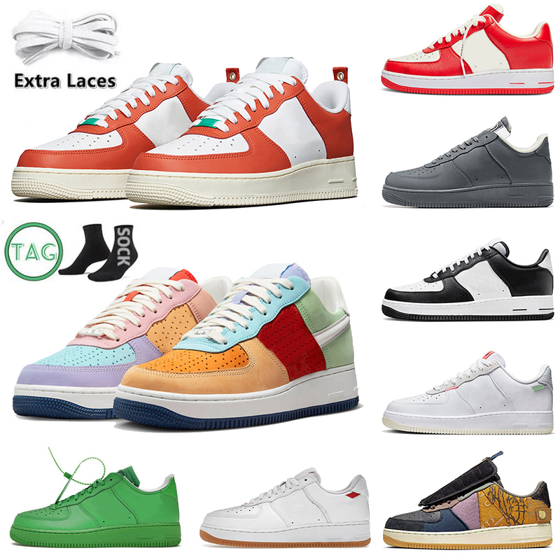 

Women Men casual shoes platform one sneakers Goost Grey Offs White Team Royal Comet Red Purple Skeleton Orange Pojangmacha Aiforces 1 MCA University Blue Trainers, A49 36-45