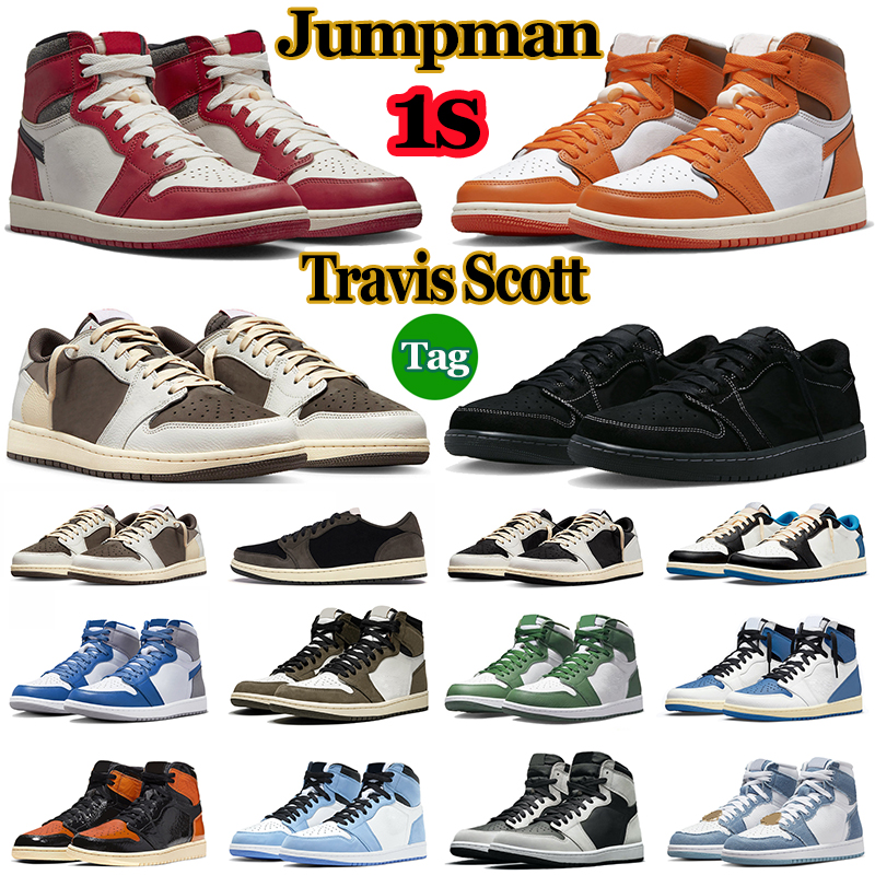 

jumpman 1 basketball shoes retro 1s j1 womens mens trainers low Black Phantom Reverse Mocha Starfish Bred Patent Gorge Green outdoor sports sneakers