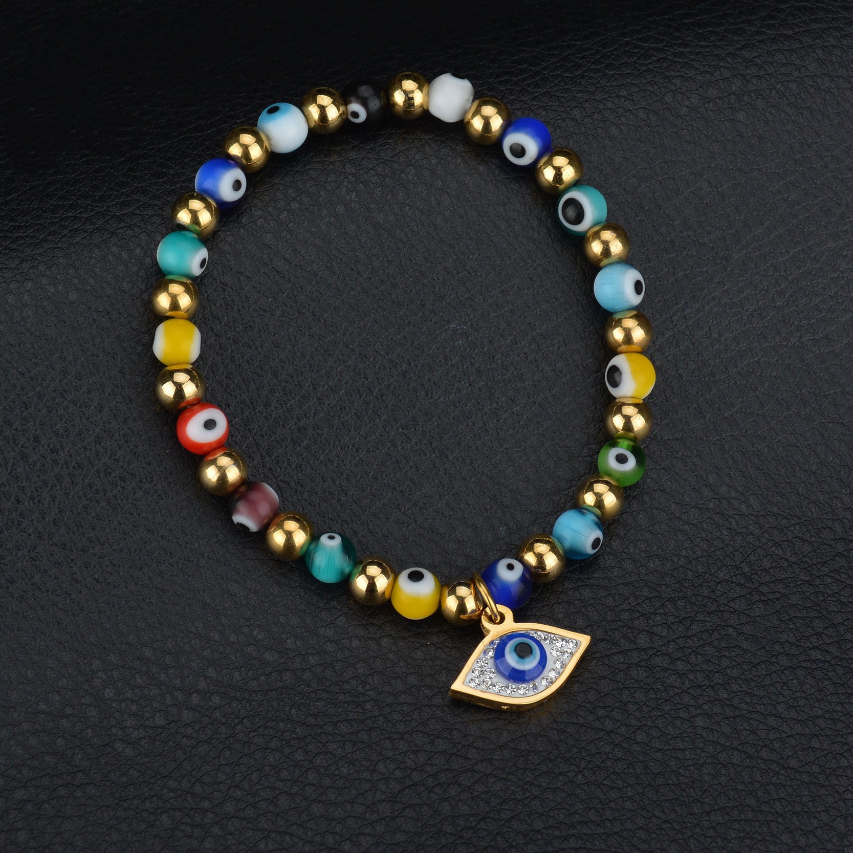 

Eye of Fatima Bracelet with colored beads jewelry clover bracelet designer women chain charm cjewelers luxury mens nail stone for men copper bangle tennis bracelets