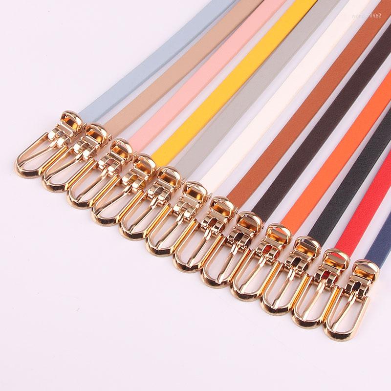 

Belts Fashion PU Leather Belt Multi-Color Jeans Trousers For Women Dress Sweater Decorative Thin Pin Buckle Waist Straps, White