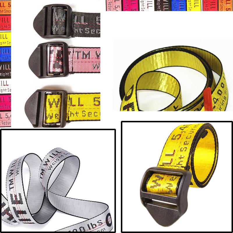 

Belts Off 2022yellow And White Colour Ow For Men Womens Canvas Waist Adjustable Unisex Strap Long Fashion Belt With Full, Black