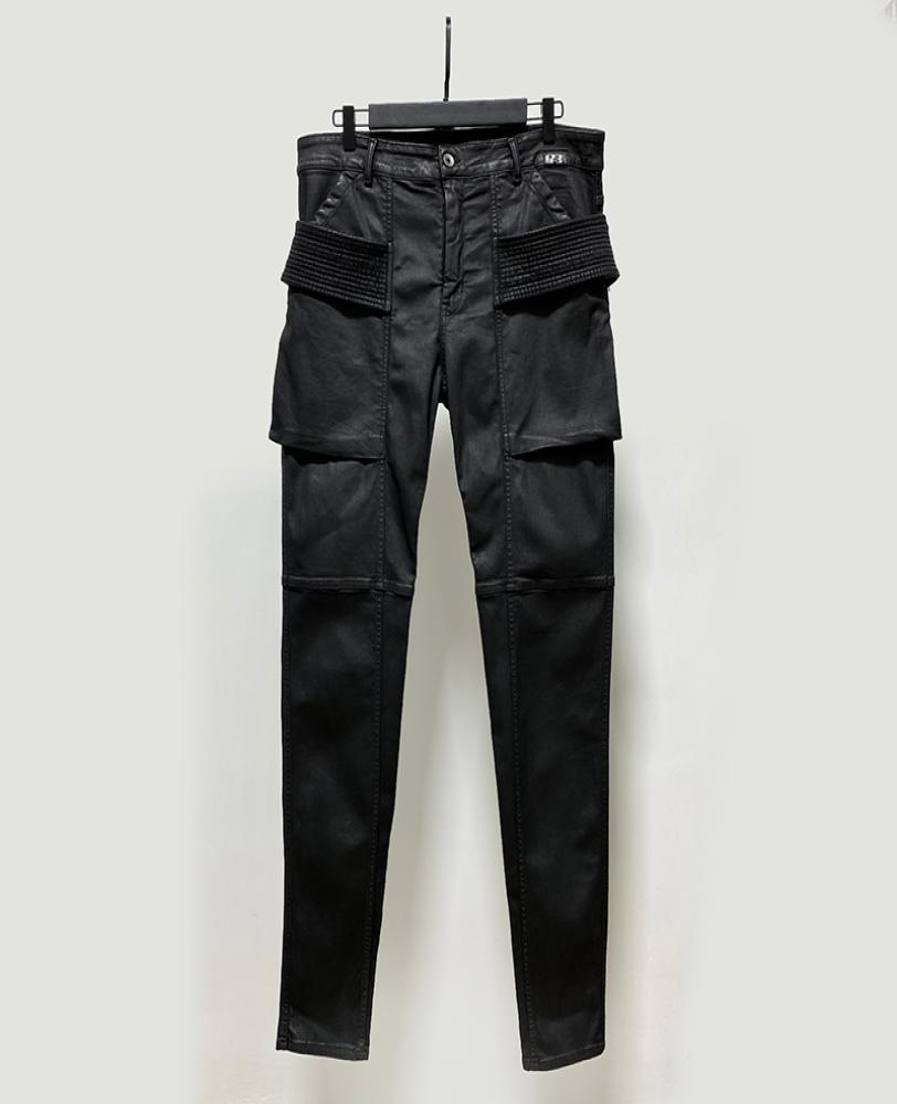 

2021 Original Rick Denim Pants Waxed Jeans for Men Oversized Cotton Sweatpants Owens Men Hiphop Streetwear Men Clothing7015274, Black