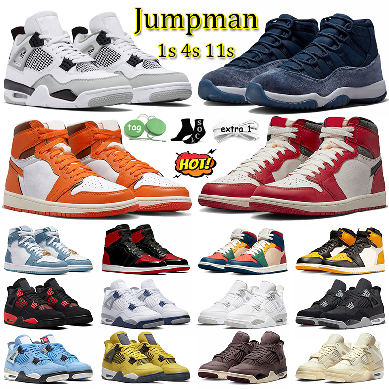 

jumpman 1 4 mens top basketball shoes Sail Black Cat 4s off University Blue 1s Lost&Found Cherry 11 Cool Grey Starfish Midnight Navy Violet Ore White women sneakers us 13, A1 40-47 cherry