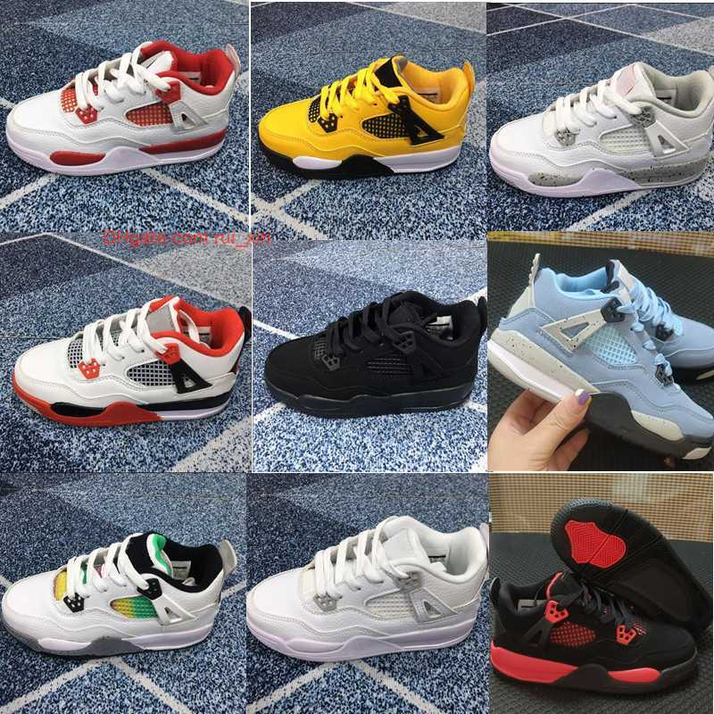 

TD White Oreo 4s Kids Baketball Shoes Lightning 2021 Rasta Lemon Venom Alternate 89 Pure Money Big Boys Girls Toddler Fire, 5-lightning 2021