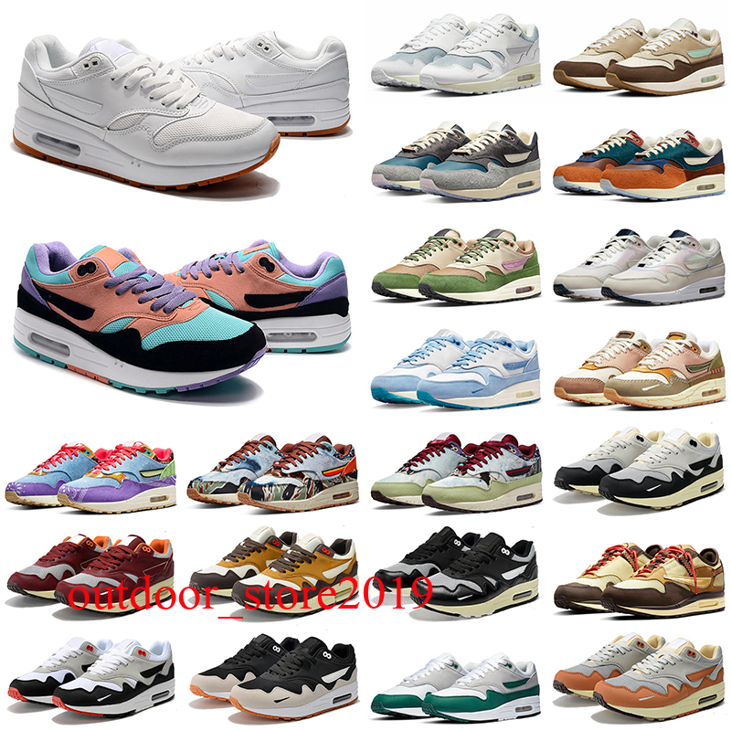 

Mens Womens Running Shoes 1 Fragment Patta Waves 1 Sean Wotherspoon Baroque Brown Oregon Duck Sneakers Trainers 36-46, Color 22