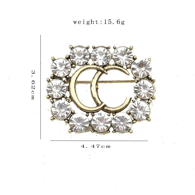 

Brooch Pearl Womens Vintage Designer Brand Double G-Letters Rhinestone Crystal Metal Broochs Suit Laple Pin Fashion Jewelry Accessories Gifts