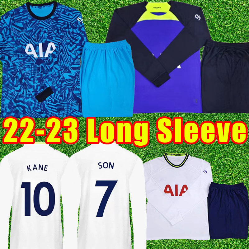 

Long sleeve Soccer Jerseys KANE SON 22 23 RICHARLISON KULUSEVSKI HOJBJERG SPENCE PERISIC DIER LUCAS ROMERO Totten ham Football SPURS Home away third adult Full Sets, Away+patch