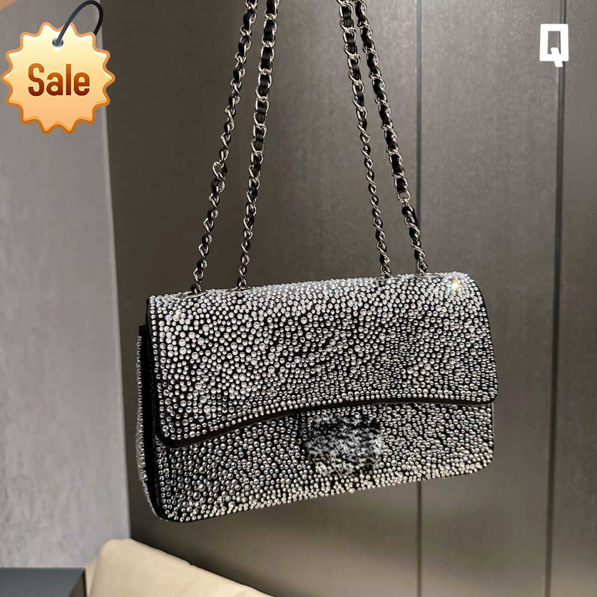 

Women's Brand Designer Shoulder Bags 2023 New Fashion Texture Full Diamond Cf Single Shoulders Cross-body Portable Messenger Bag Factory Direct Sale, White