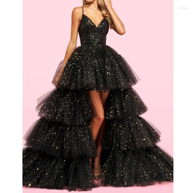 

Casual Dresses Trendy Prom Dress Train Ball Gown 2022 Pleats Chiffon Princess Tulle Vestido Con Tul Robes De Soire Wedding Party Celebrity, Black
