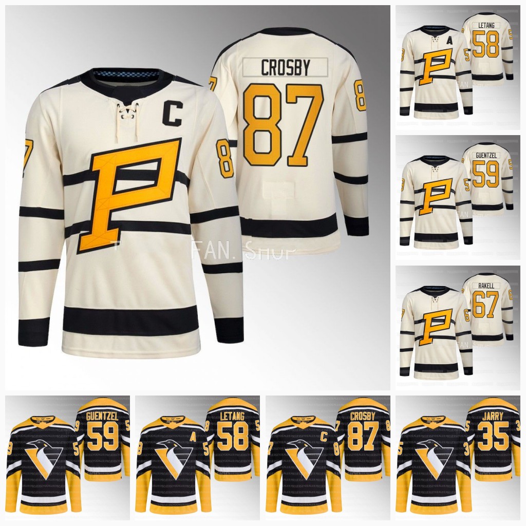 

87 Sidney Crosby Penguins Jersey 2023 Reilly Smith Kris Letang Jake Guentzel Tristan Jarry Evgeni Malkin LEMIEUX Rickard Rakell Pittsburgh Mikael Granlund, 2023 winter classic