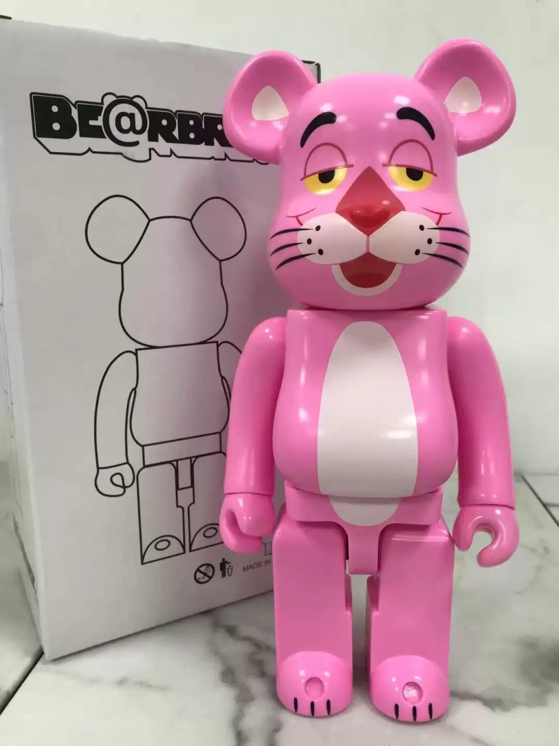 

New 400% Bearbrick Action & Toy Figures Bearbricks Pink Panther PVC Material Plastic Teddy Bear Cartoon Anime Silly Panther 28cm Gift Doll Medicom Toys