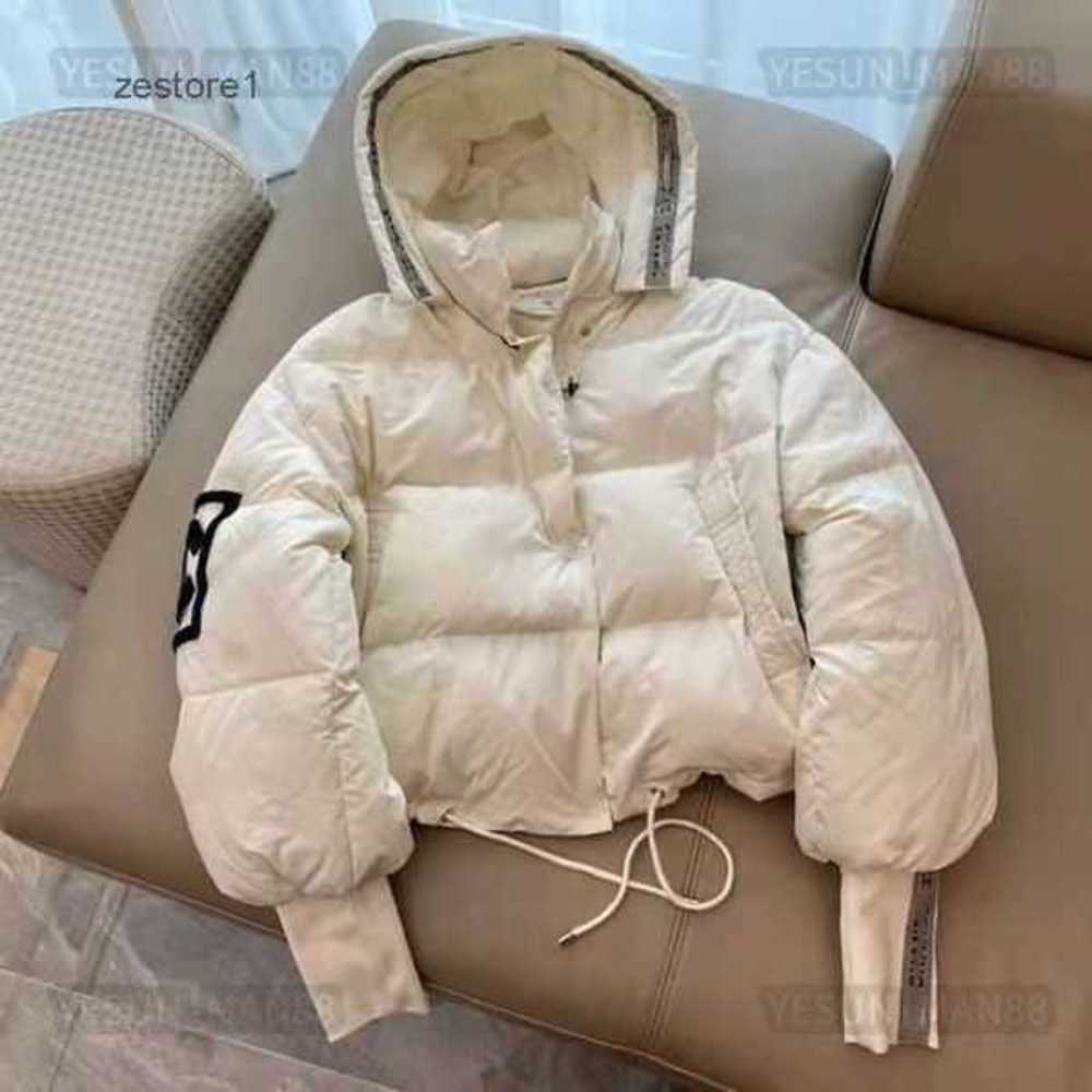 Womans Designer Channel Down Jacket Autumn and Winter Women Puffer Jackets Coat Embroidery c Lapel Hooded Zipper Casual Short Small Parka Ny1m