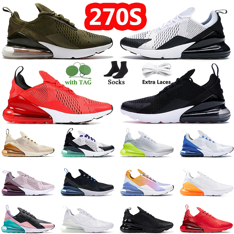 

With Socks 270 Running Shoes Fashion Women Mens Airs Trainers Max University Red Photo Blue Guava Ice Tea Berry Black White Pack Barely Rose Be True Sports Sneakers, B16 black mesh 36-45