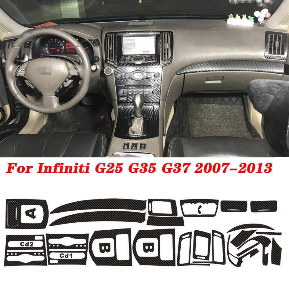 

For Infiniti G25 G35 G37 2 Door coupe CarStyling New 5D Carbon Fiber Car Interior Center Console Color Change Molding Sticker Dec9984337, Right hand drive
