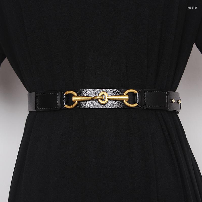 Womens Real Cow Leather Belt Simple Design Plain Waistband All Match for Jeans Pants Dresses - Khaki Green Apricot Auburn Dark Brown Black Camel