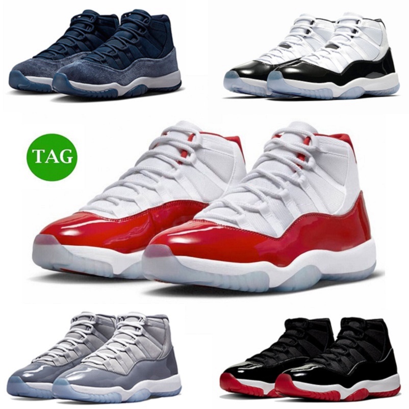 

11s Men Women Basketball Shoes Cherry 11 Midnight Navy Cool Grey 25th Anniversary Jubilee Bred Mens Outdoors Trainers Sport Sneakers 36-47, Color#6