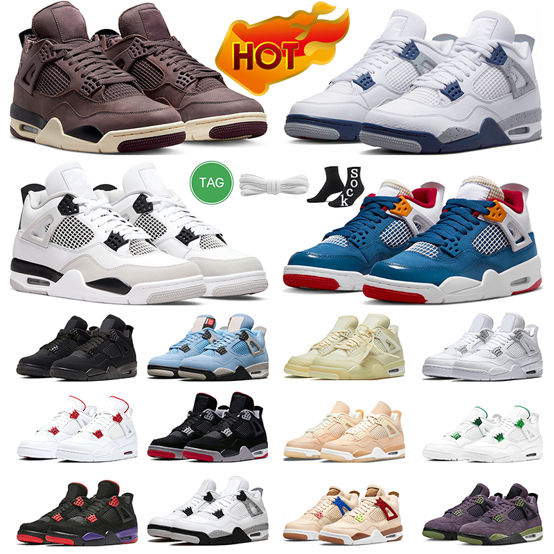 

4 4s Basketball Shoes Men Women Jumpman Midnight Navy Red Thunder Cool Grey Sail Black Cat Bred Royalty trainers sport sneakers, Cactus jack