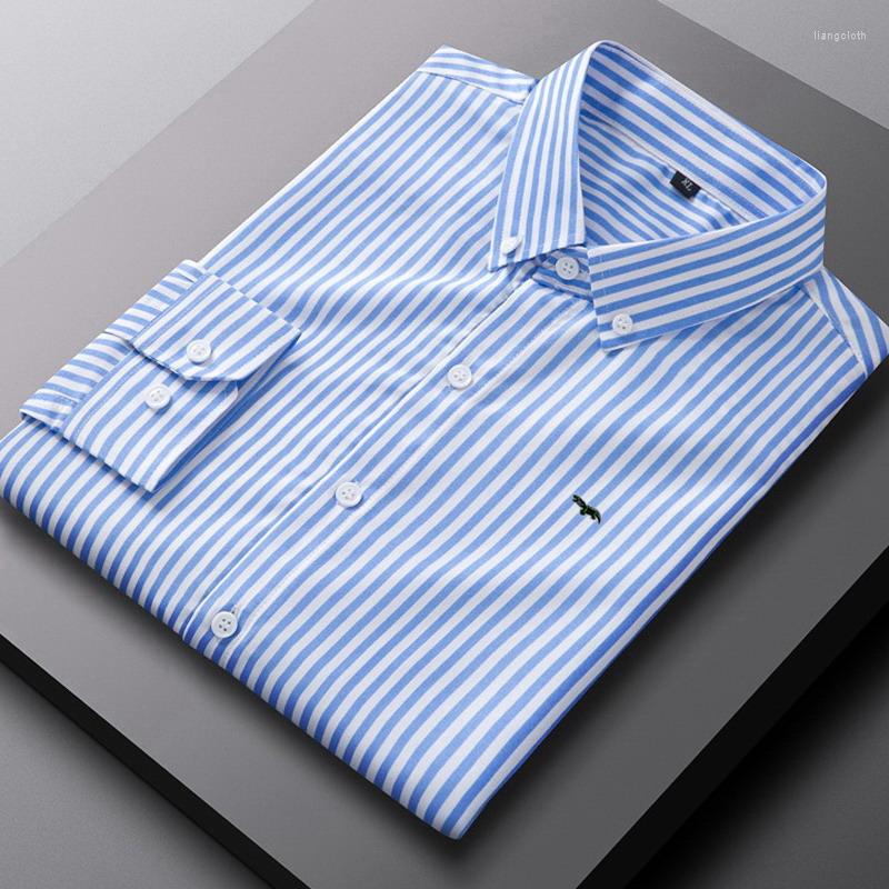 

Men's Casual Shirts Men Spring Blouse Cotton Long Sleeve Embroidery Harmont Blouses Slim Fit Elastic Force Blaine, Black