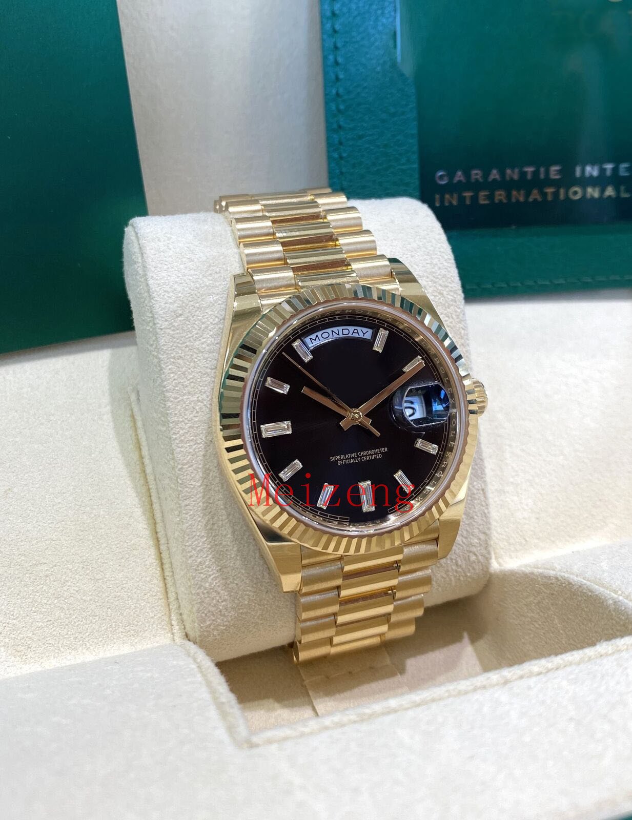 

Luxury Wristwatch Day-Date 40 Black Baguette Diamond Dial 2023 Watch 40mm Ref. 228238 Men's Automatic Watch-2