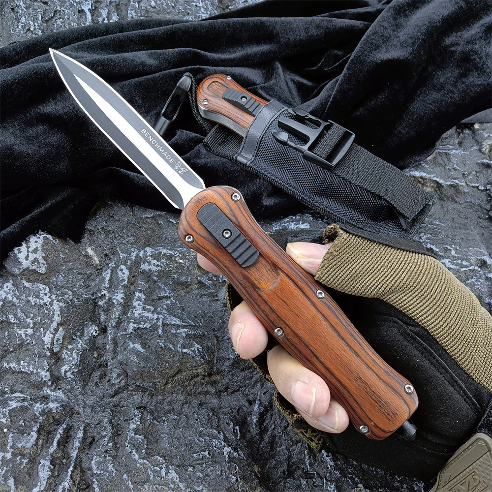 

Benchmade A016 Wood Handle Automatic Knife 3.7/ 440C Blade Everyday Carry Tactical Hunting Hiking Combat Outdoor Knives