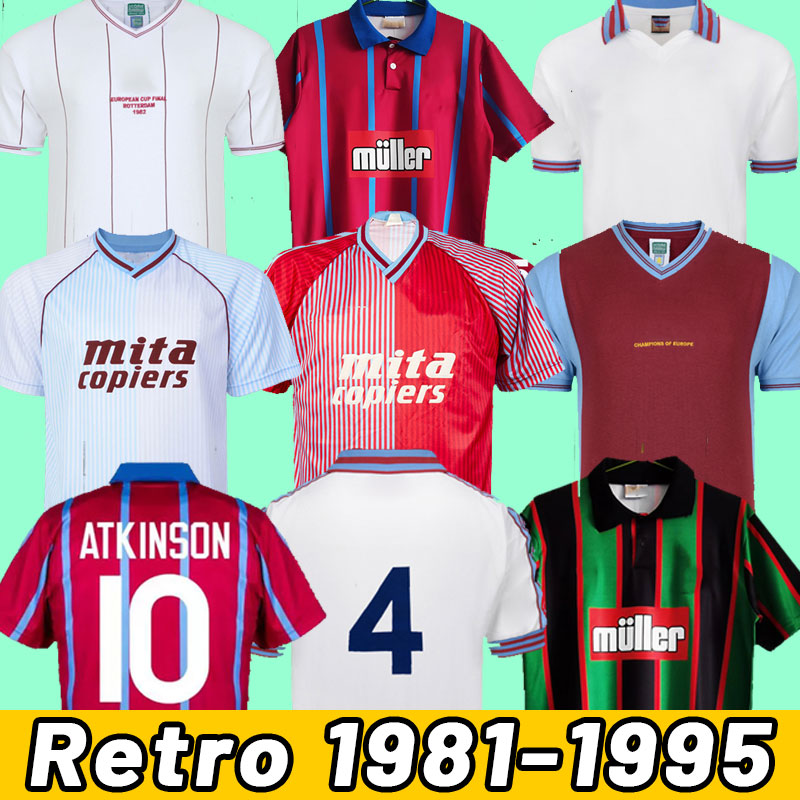 

RETRO 1982 1980 1981 1988 1995 1993 Soccer Jerseys ROTTERDAM Peter Withe Des Bremner Tony Morley Gary Shaw Football shirt uniform CALCIO ASTON, 93-95