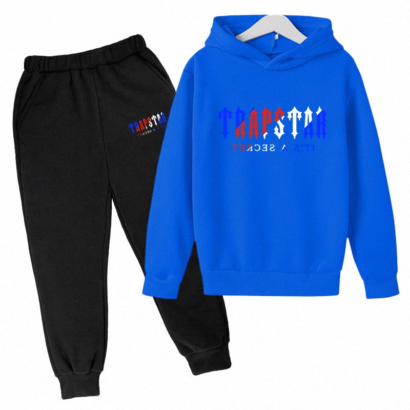 Kids designer Trapstar clothes Sets Baby Printed Sweatshirt Multicolors Warm 2 Pieces set Hoodie Coat Pants Clothing Fasion Boys Girls Outerwear-image-828858991