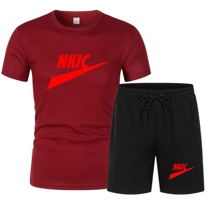 Summer Tracksuits Short-sleeved Sports Suit Printed Breathable Sweatsuit Tracksuit for Men gradient color special printed Men's Sets Brand LOGO