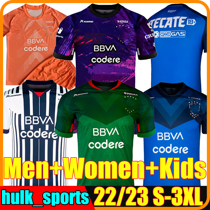 

3XL LIGA MX RAYADOS MONTERREY 22/23 Soccer Jerseys World Cup version home away 3rd R.Funes Mori M.MEZA V.JANSSEN 2023 men women kids kit football shirt goalkeeper, Mengtelei 22-23 home kids
