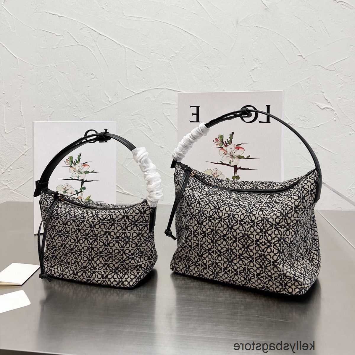 

Embroidery Bag Loewbags Bags 2023 Anagram Lunch Cubi Bento Canvas Handbag Large Capacity Designer Gtxh, Little black flower