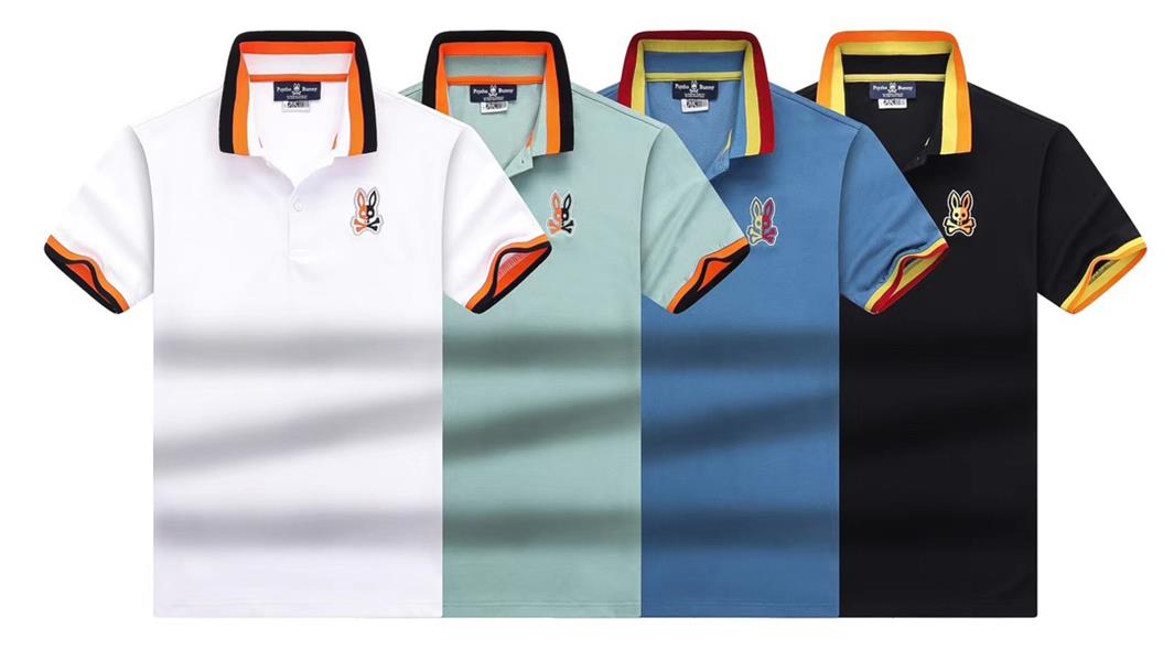 

Men's Skull Rabbit PsychoBunny Polo Shirt Flocking Printing Cartoon Embroidery Pattern Short Sleeve Fashion Brand Casual Men and Women M-3XL#04, Customize