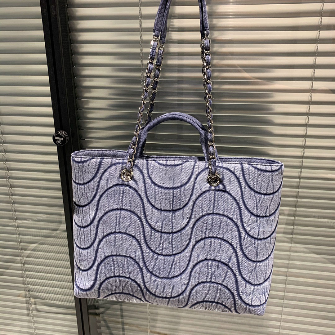 

New Denim Shopping bag Brand Designer Bag Luxury Designers Handbag Ladies Tote Chain Single Shoulder Bags Large capacity Casual clutch, White