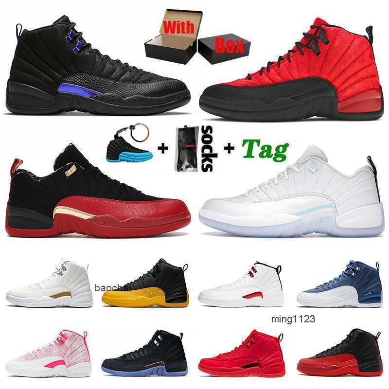 

With Original Jumpman 12 12s Basketball Shoes Men Women Low Easter XII High Utility Flu Game FIBA University Gold Gym red Michigan 6IMV, 40-47 flu game