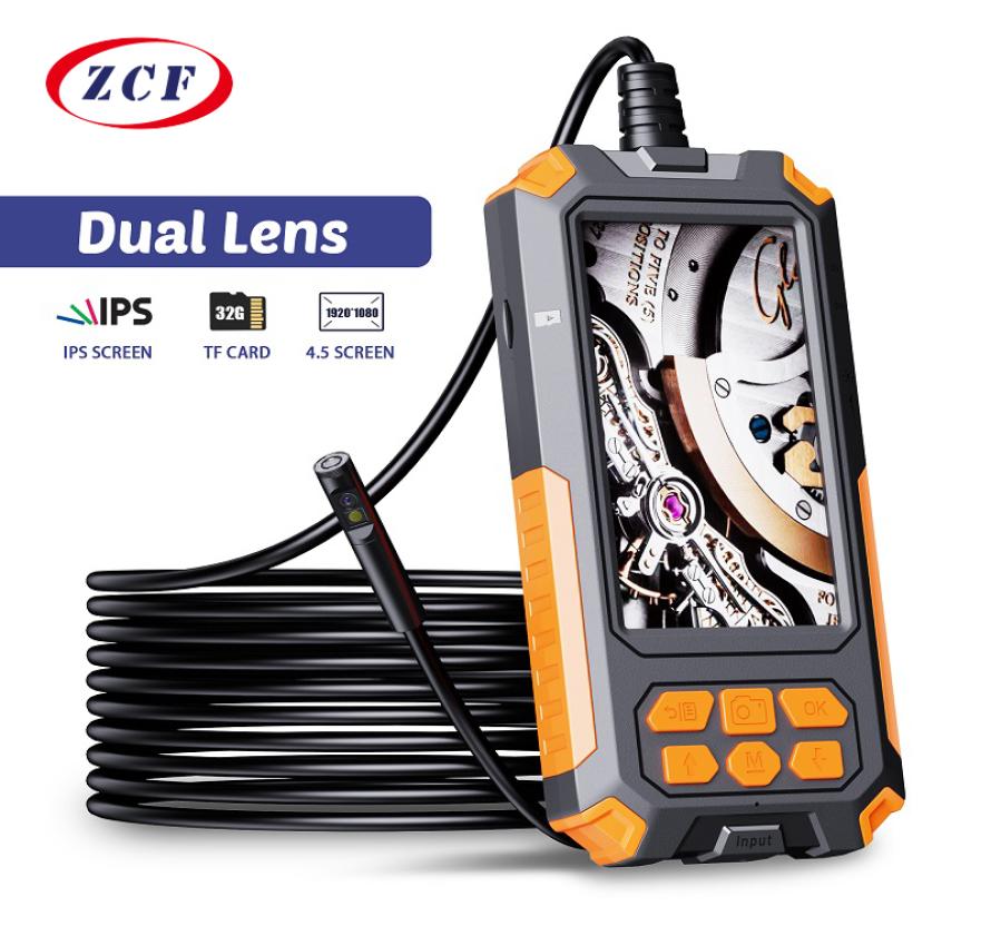 

P50 Dual Lens Industrial Endoscope 45 Inch IPS Screen HD 8MM55MM Dual camera 9 LED Lights IP68 Waterproof With 32G TF Cardhello1599717, 8mm dual lens