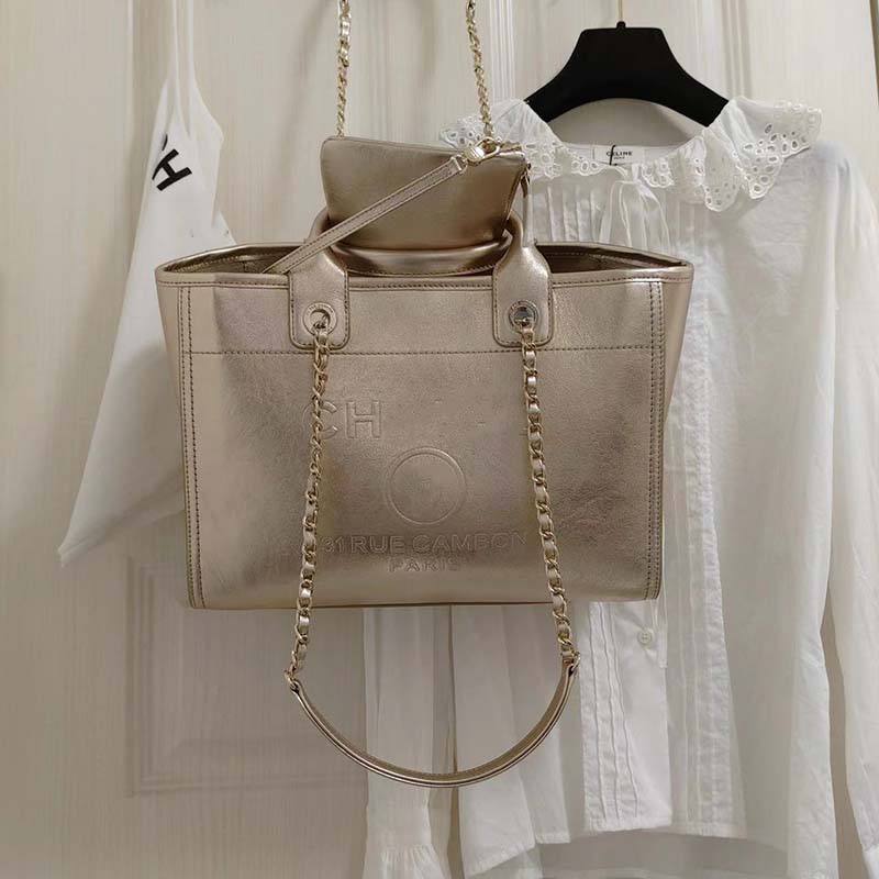 

10A Classic fashion designer bag Totes Shopper Women Nylon Handbags Elegant Simple Tote Ladies Holiday Travel Shoulder Wallet Golden beach bag is practical, Gold1