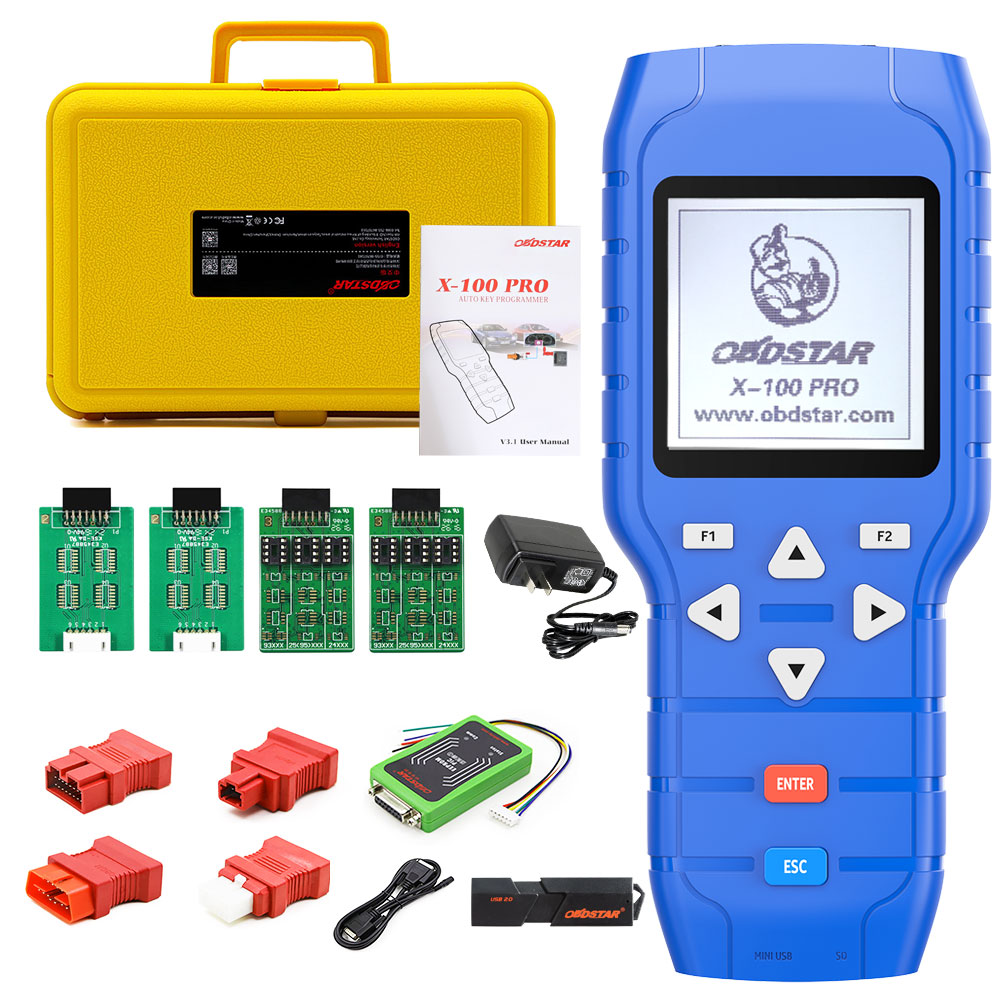 

Locksmith Supplies OBDSTAR X-100 PRO Auto Key Programmer Type for IMMO Odometer OBD Software Get Free PIC and EEPROM 2-in-1 Adapter