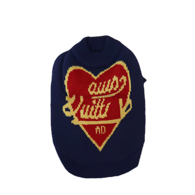 

Designer Dog Clothes Brands Dog Apparel Dogs Sweater Classic Lettering Pattern Pets Knitted Sweaters Warm Cat Sweatshirt Pullover for Indoor and Outdoor Use S A478, Blue