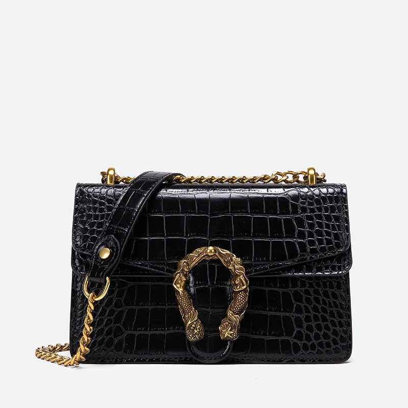 

Design Crocodile Pattern Mini One-shoulder Trendy Vegan Leather Top Handle Bag for Women Luxury Designer Handbag