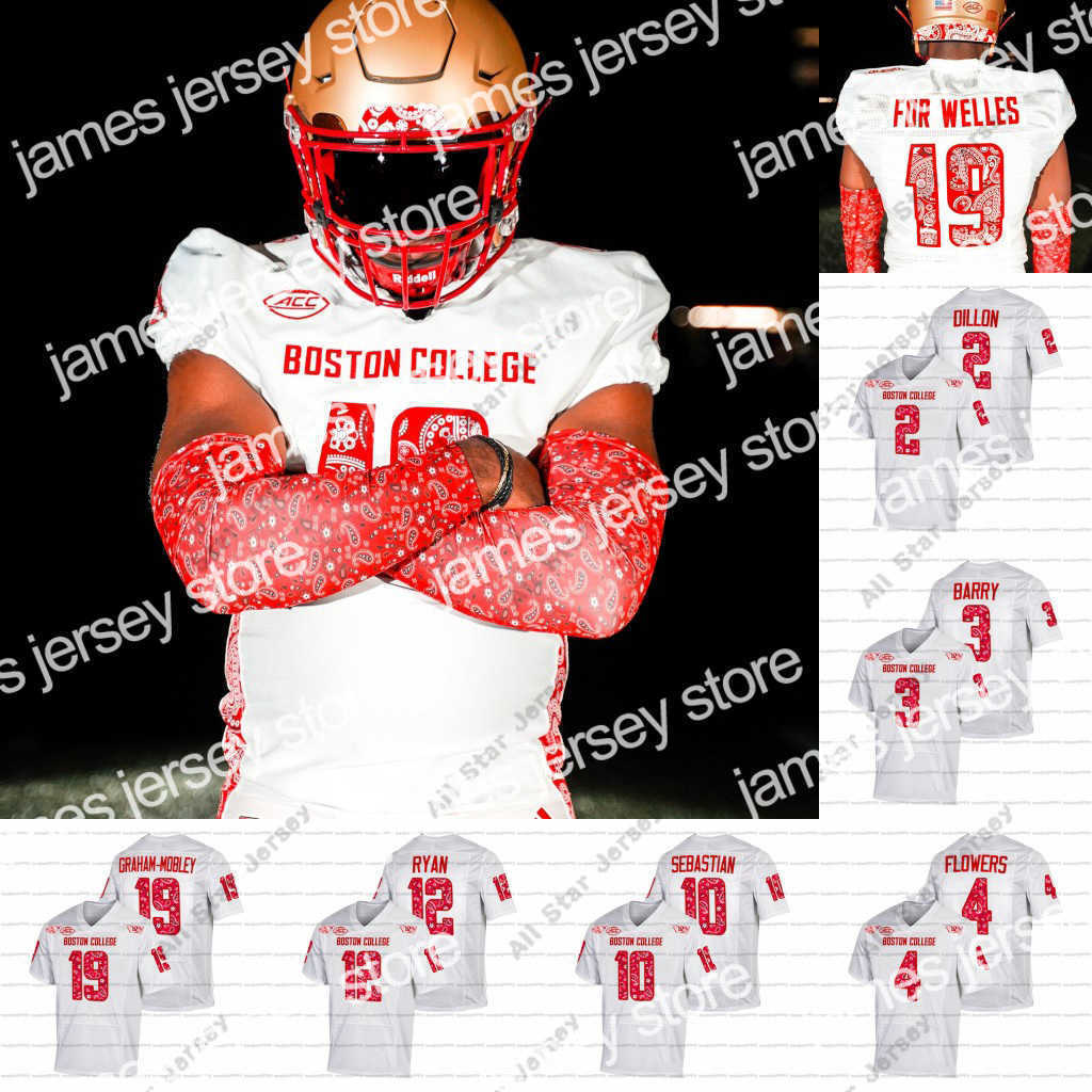 

American College Football Wear BOSTON COLLEGE Eagles RED BANDANA Football Jersey Trae Barry Alec Sinkfield Welles Crowther Matt Ryan Brandon Sebastian Dennis Gros, Women s-xxl