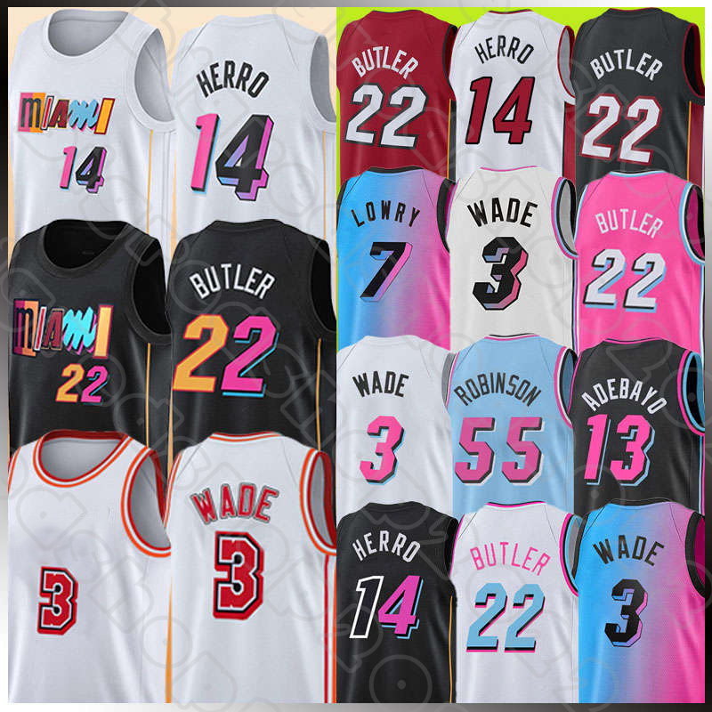 

Jimmy Butler Tyler Herro Basketball 22 14 Jerseys Dwyane Wade Kyle Lowry Bam 2022-2023 City Adebayo Duncan Robinson Jersey 3 13 7 55 Men Size S-XXL